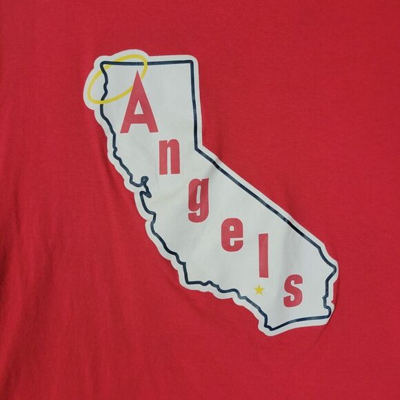 Shohei Ohtani #17 Shirt Men's XL Red California Angels Ringer Baseball MLB - Picture 2 of 9